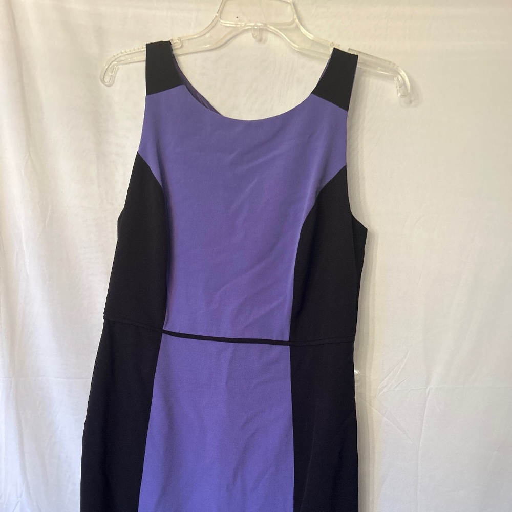 Liz Claiborne. Purple two tone dress with waist piping